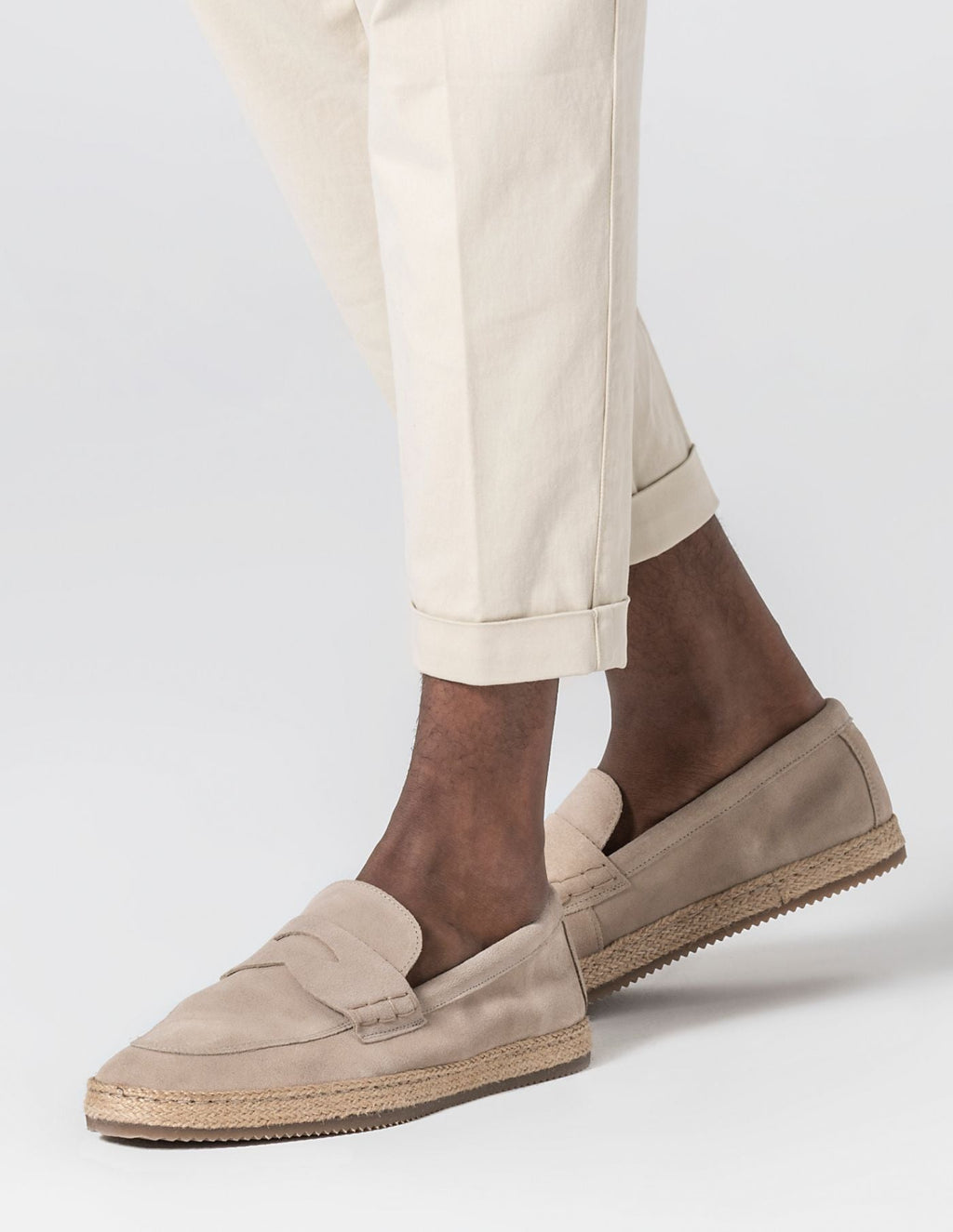 Old Money Suede Raffia Loafers