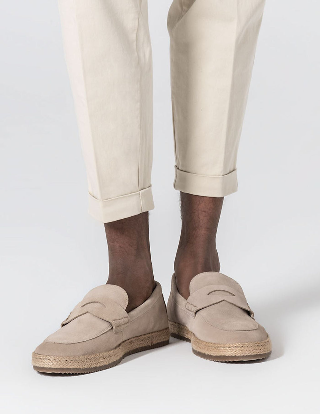 Old Money Suede Raffia Loafers