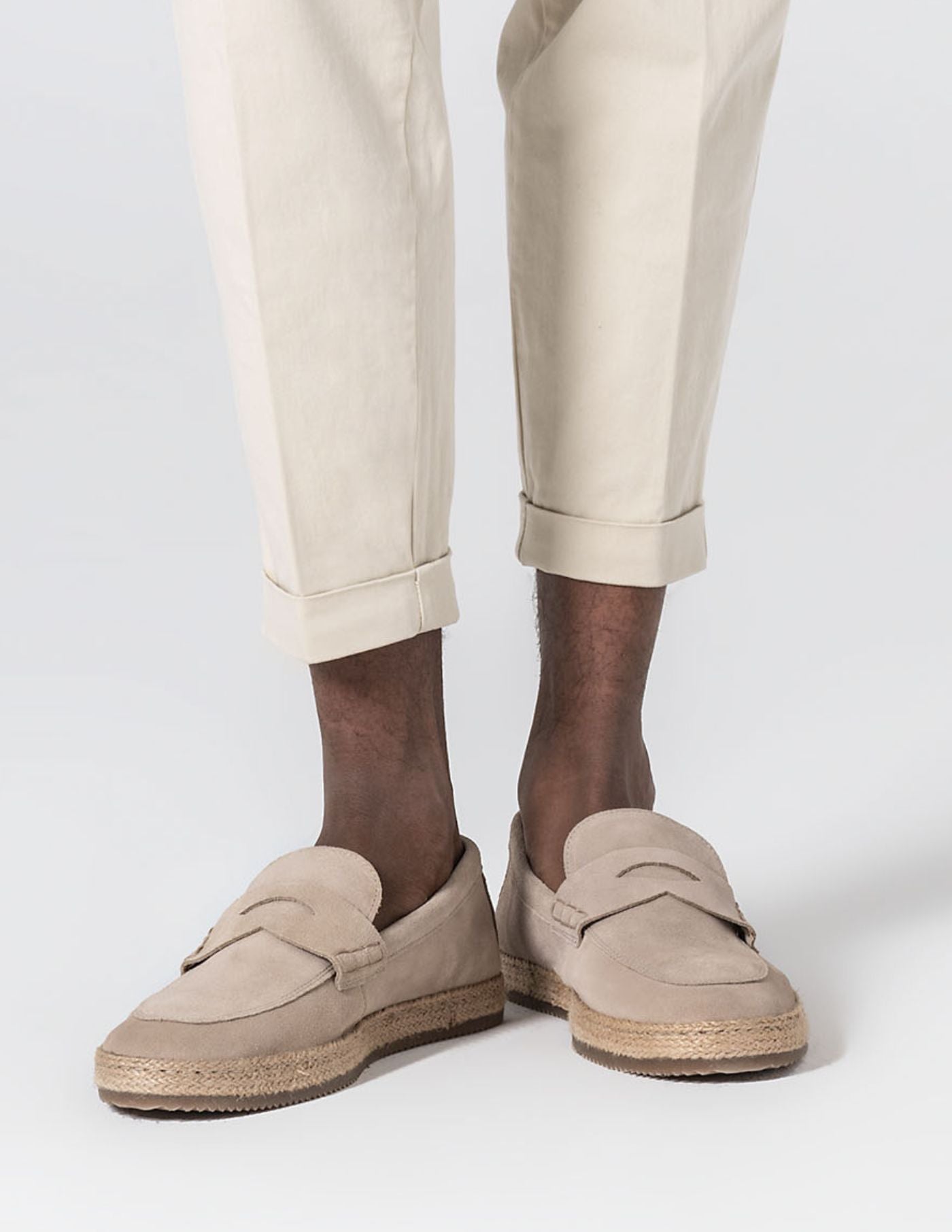 Old Money Suede Raffia Loafers