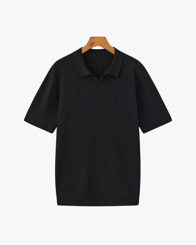 Classic Old Money Premium Ribbed Polo Shirt