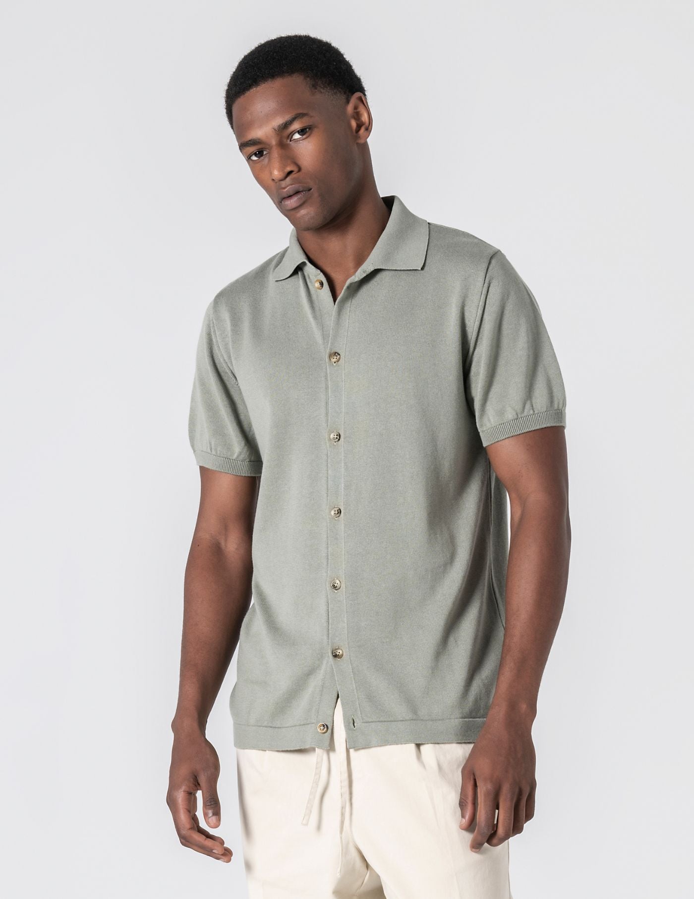 Old Money Pistachio Polo Elegant Slim Fit