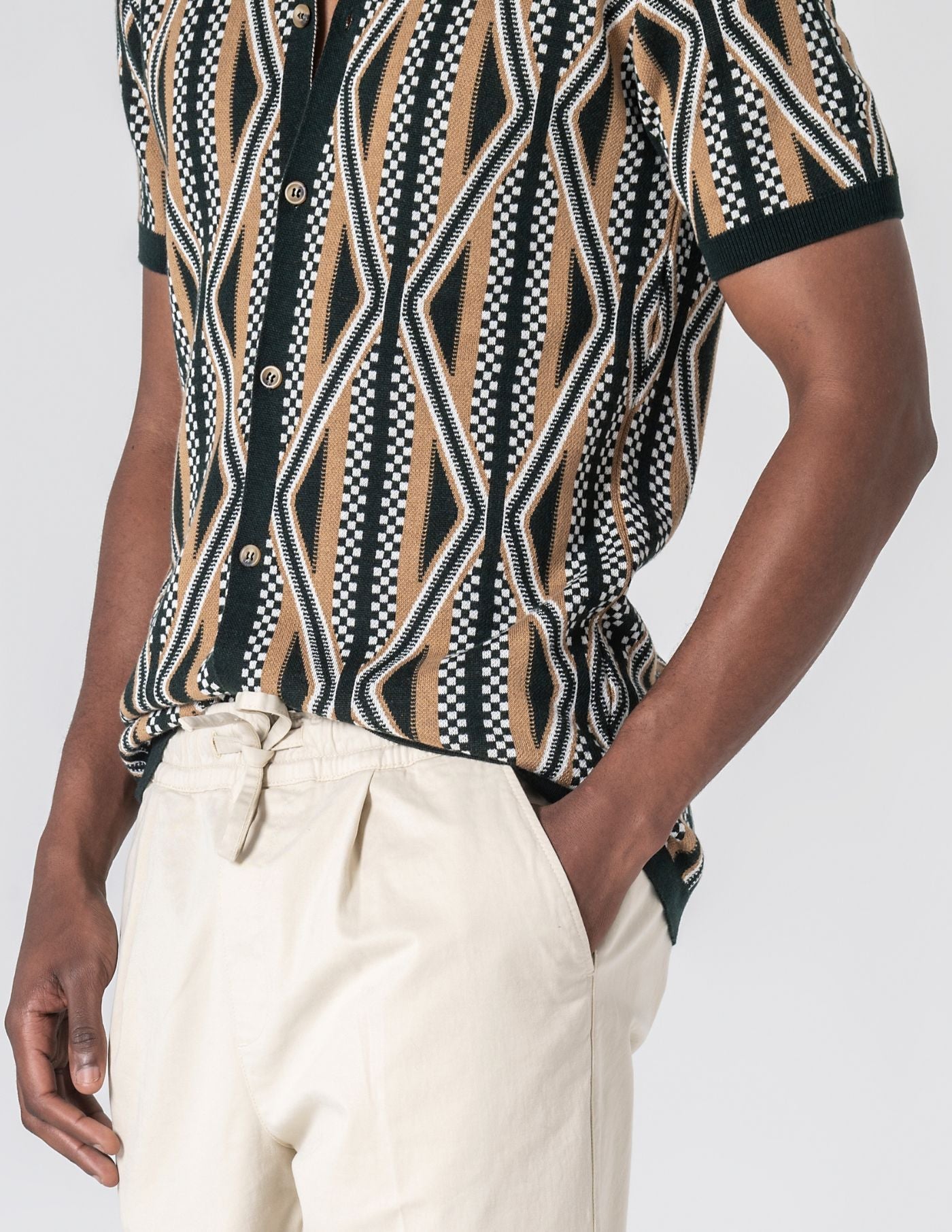 Old Money Jacquard Shirt-Collar Slim Fit Polo