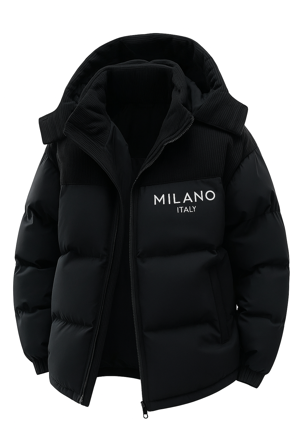 Milano Heritage Faux-Leather Hoodie — Italian Casual Luxury