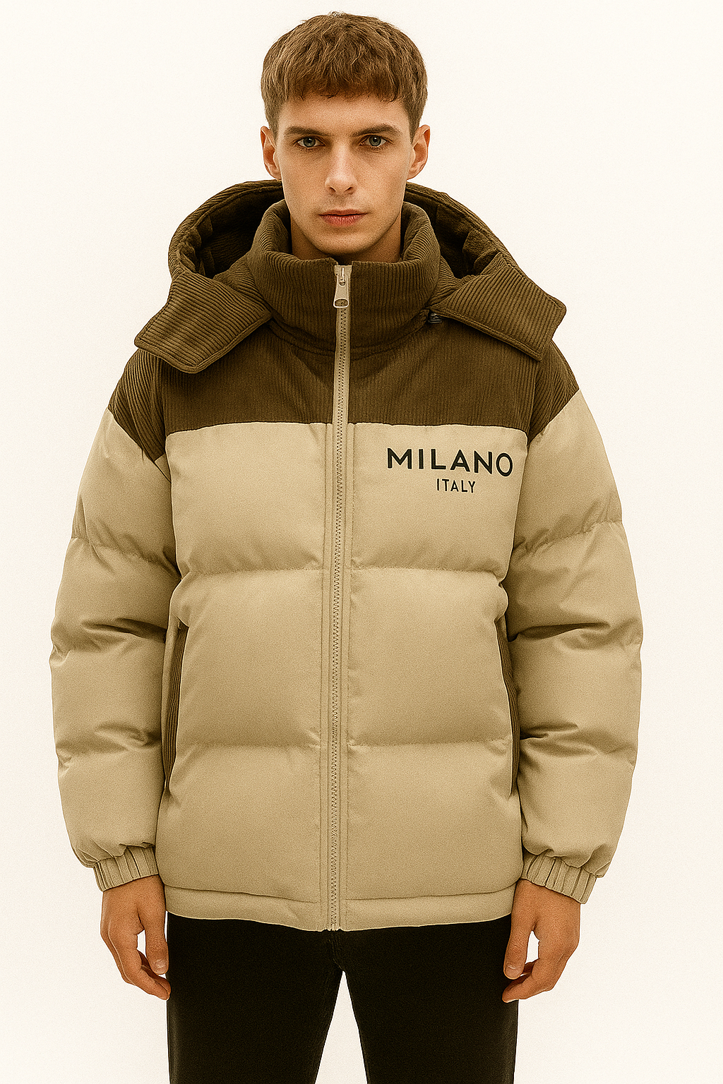Milano Heritage Faux-Leather Hoodie — Italian Casual Luxury